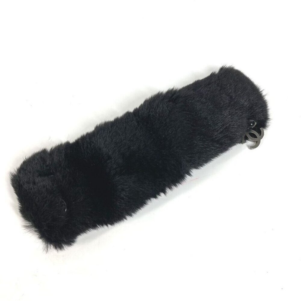 CHANEL Bracelet Fur CC CC Mark Accessories Bangle fur Black